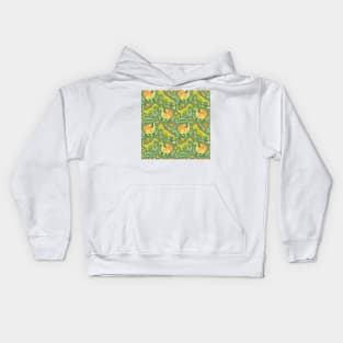 Delightful Dinosaurs in Enchanted Garden Pattern Kids Hoodie